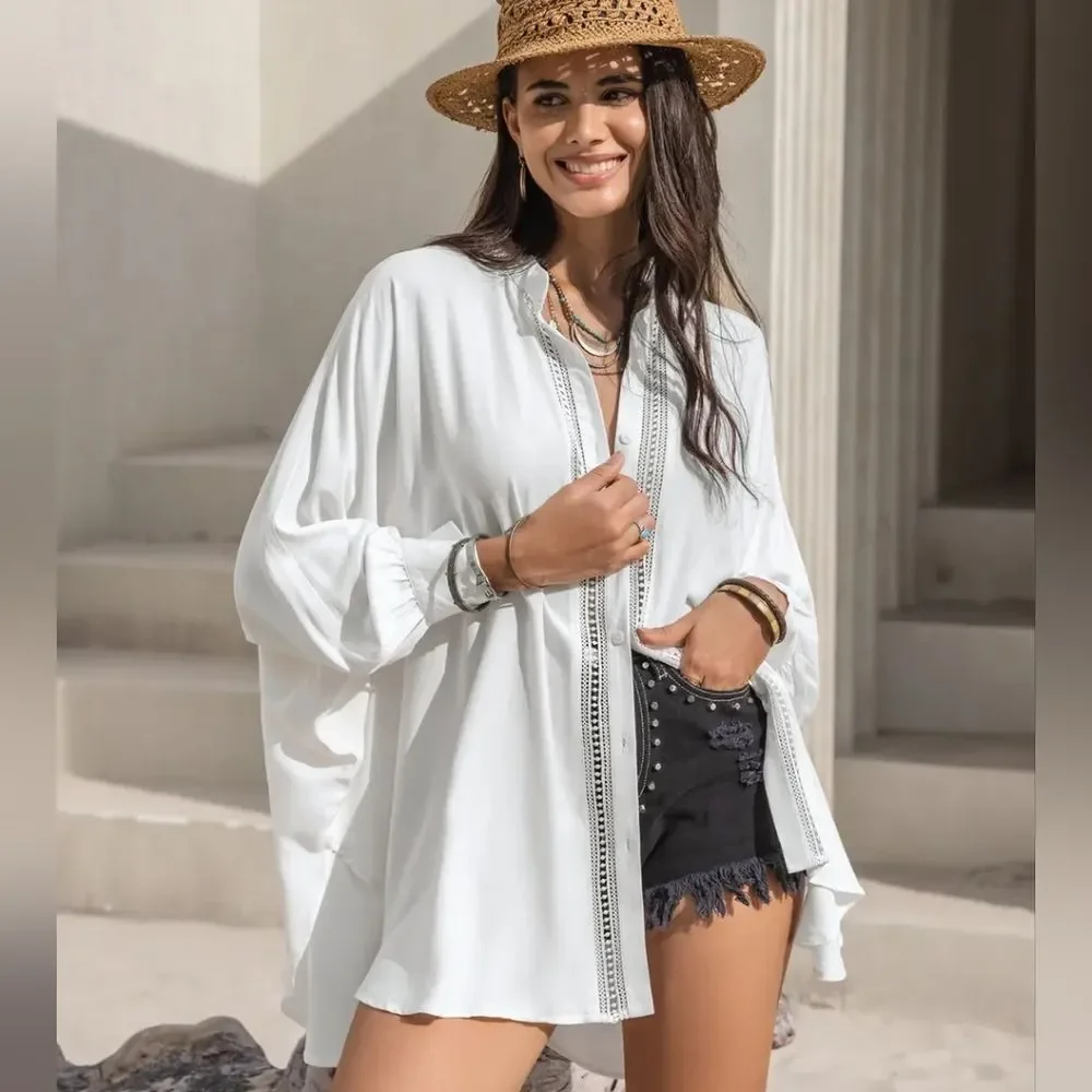 Black Lace Affair Button Shirt - Picture 8 of 8